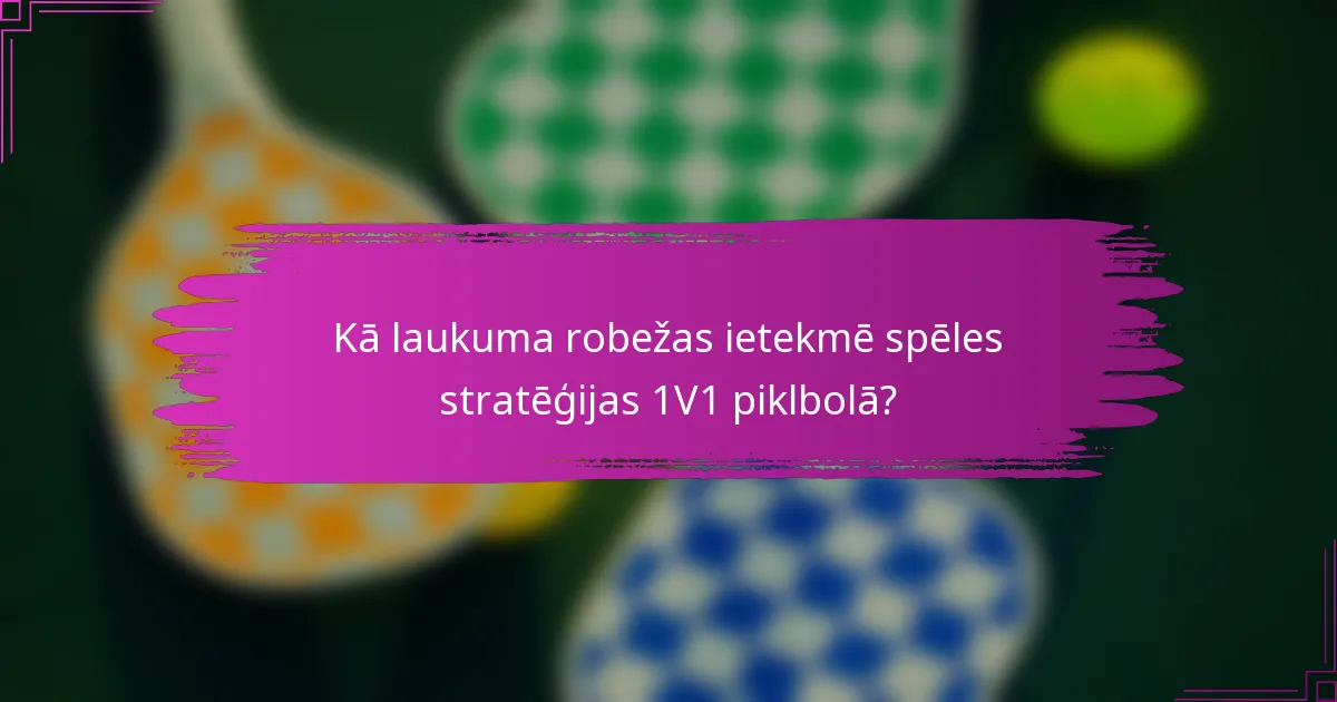 Kā laukuma robežas ietekmē spēles stratēģijas 1V1 piklbolā?