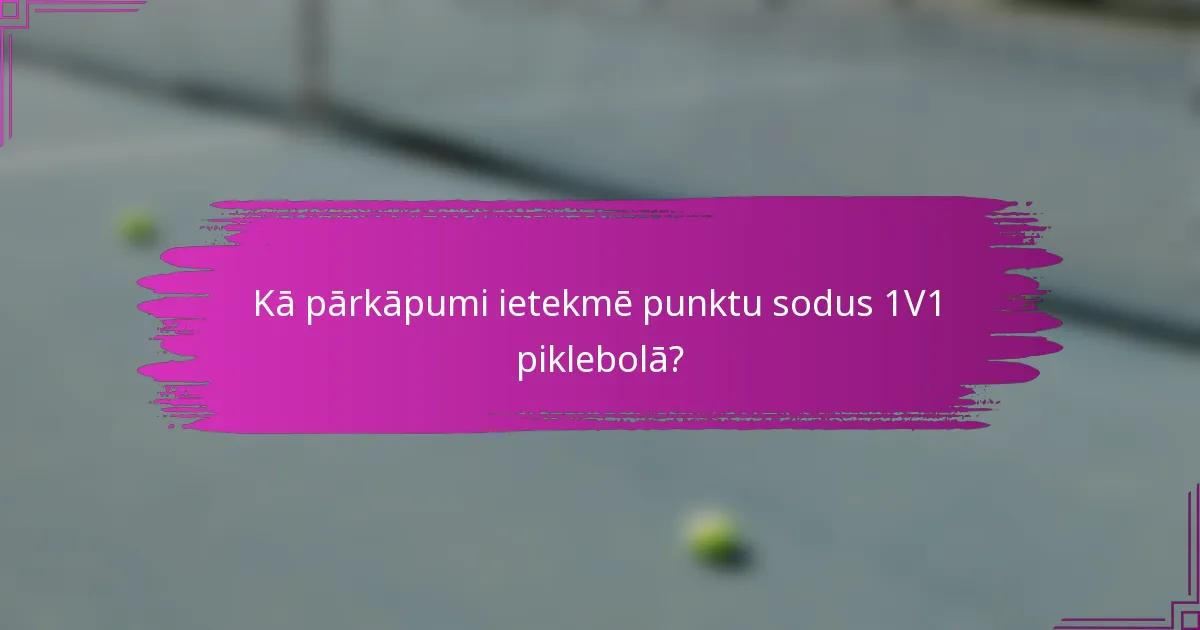 Kā pārkāpumi ietekmē punktu sodus 1V1 piklebolā?