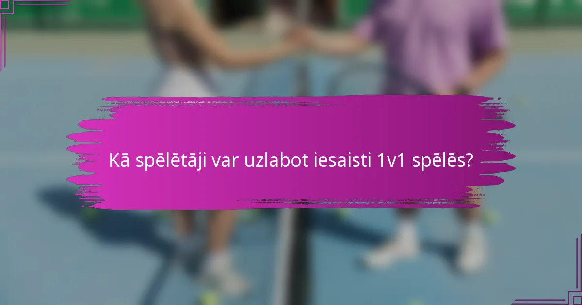 Kā spēlētāji var uzlabot iesaisti 1v1 spēlēs?