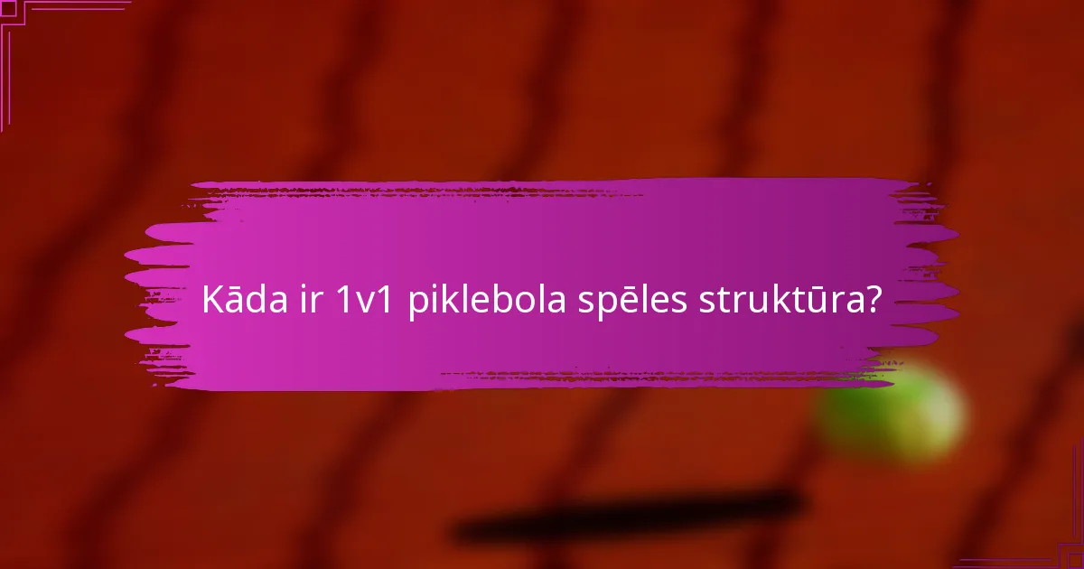 Kāda ir 1v1 piklebola spēles struktūra?