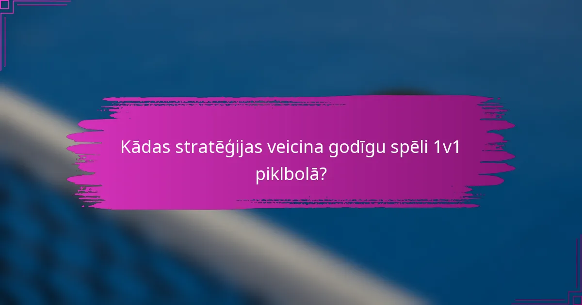 Kādas stratēģijas veicina godīgu spēli 1v1 piklbolā?