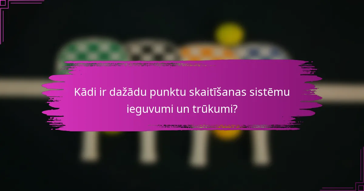 Kādi ir dažādu punktu skaitīšanas sistēmu ieguvumi un trūkumi?