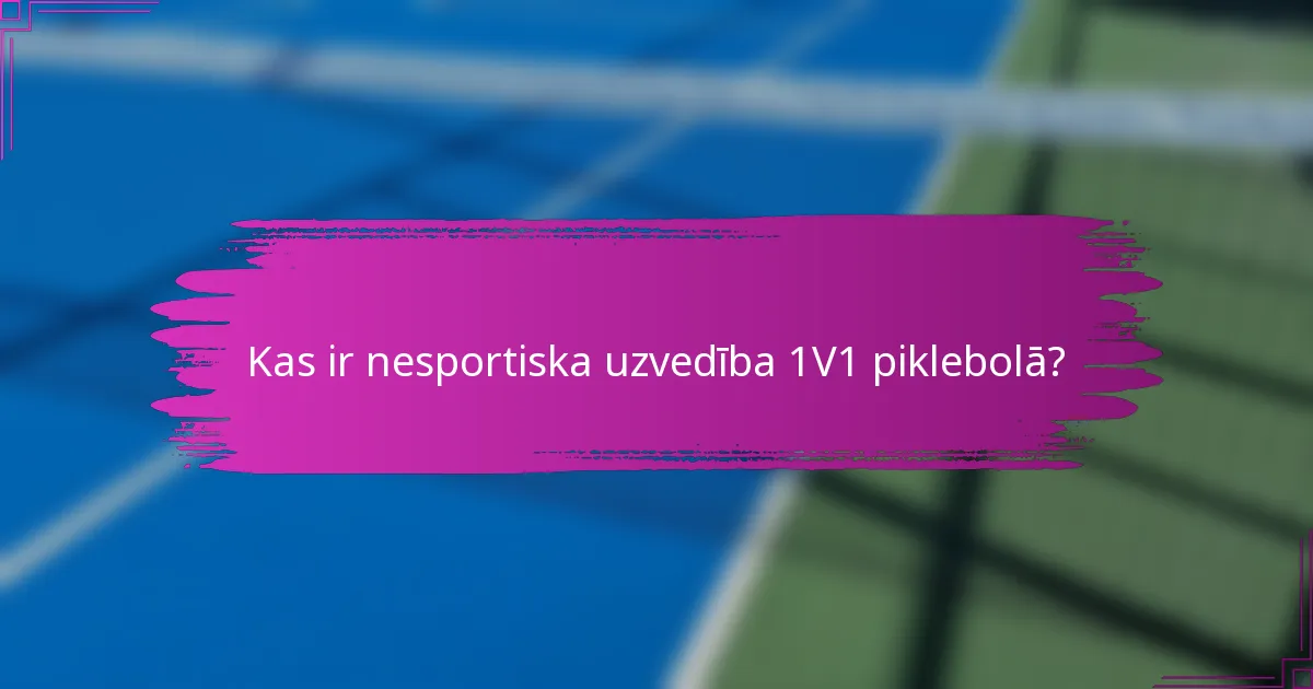 Kas ir nesportiska uzvedība 1V1 piklebolā?